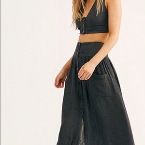 Mikka gray vest and skirt set